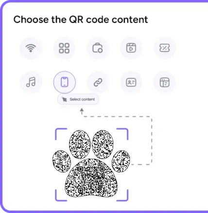 Select one of our QR code types