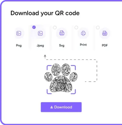 Easily download your QR codes